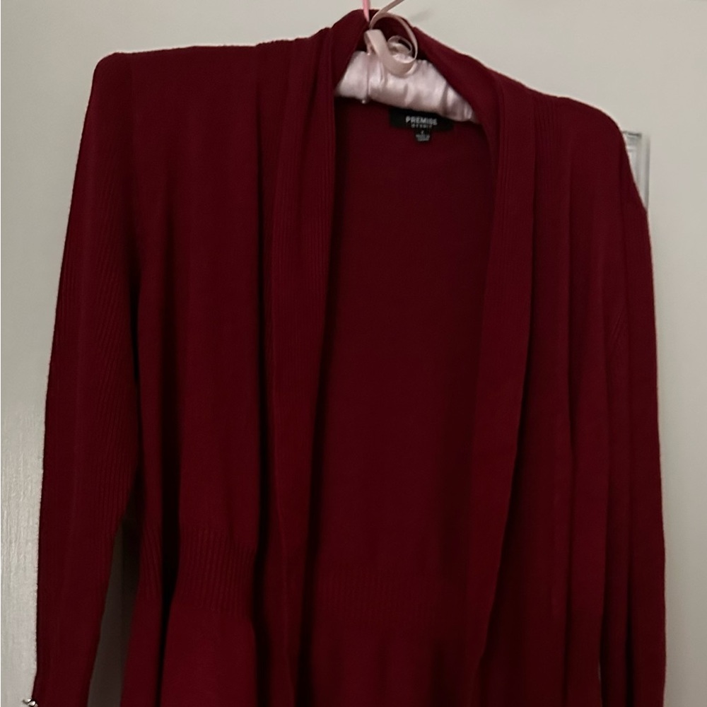 Persaya Women's Deep Red Cardigan